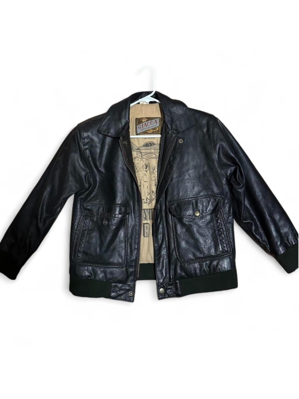 Black Italian leather jacket